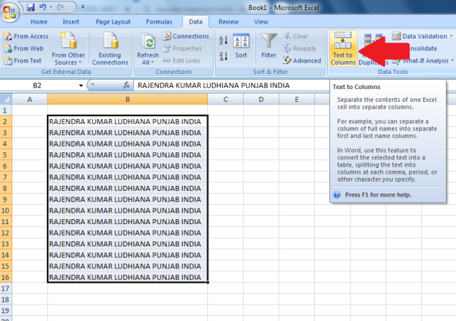 How To Use “text To Columns” In Excel Real Success Mantra 8061